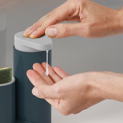 Superhostmart 2-In-1 Pump and Sponge Caddy – White color