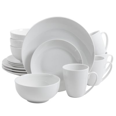 Gibson 16PC White Ceramic Dinnerware set