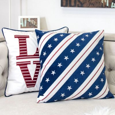 2 Pack Velvet Pillow Cover 20"x20", Flag SHM-PC04-Flag