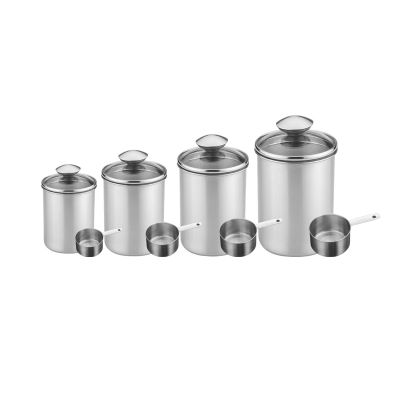 8pcs Kitchen Stainless Steel Container Set with Spoon 