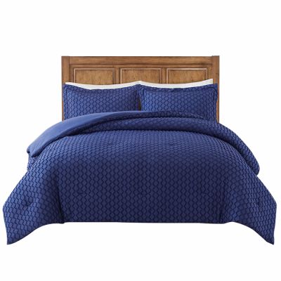 3 Pieces Clipped Jacquard Diamond Comforter Set