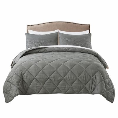 3 Pieces Quilted Comforter Set With Pillow Cases