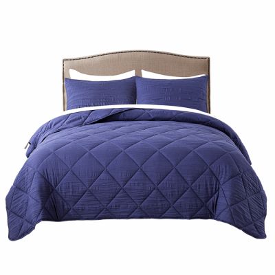 3 Pieces Quilted Comforter Set With Pillow Cases