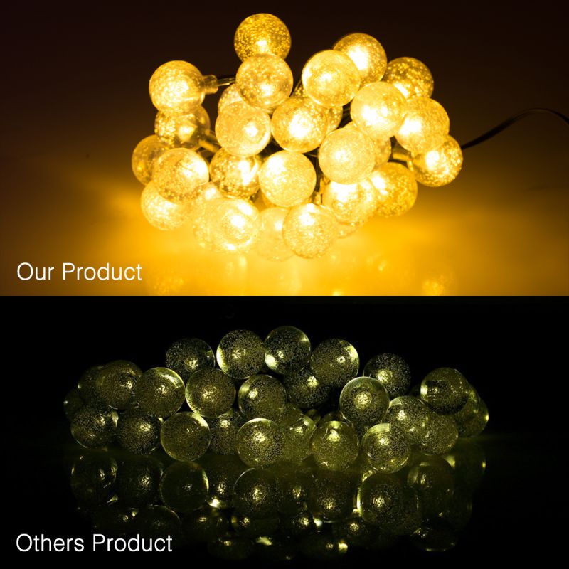 Solar String Lights Raindrop 20ft,30 LED 8 Modes Solar Power Lights